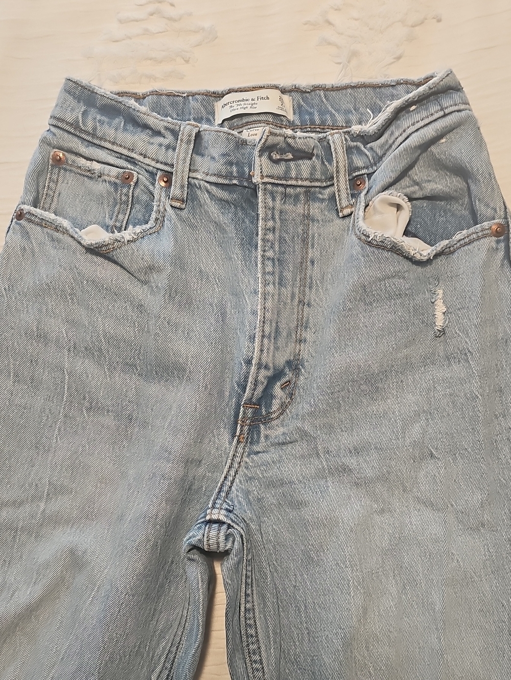 Abercrombie & Fitch Light Blue High-Rise Mom Jeans